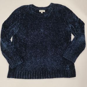 Orvis Blue Chenille Crew Neck Sweater XL